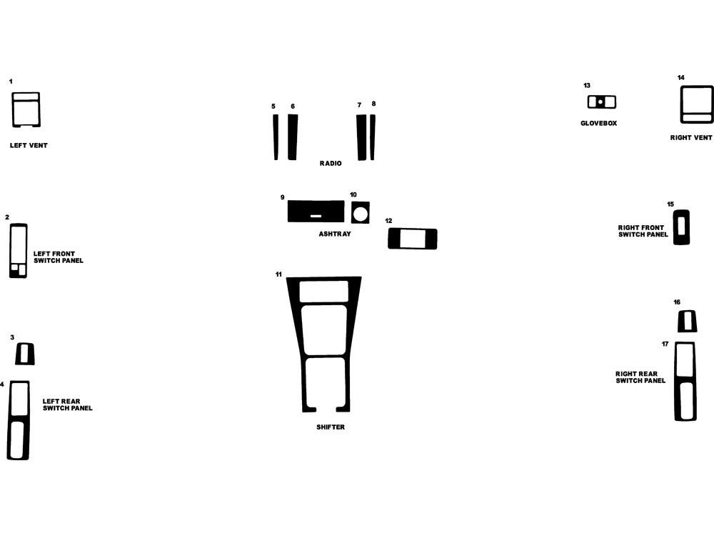 Mazda 929 1988-1991 Dash Kit Diagram