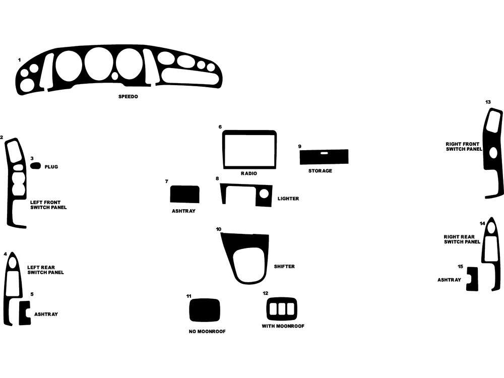 Mazda 929 1992-1995 Dash Kit Diagram