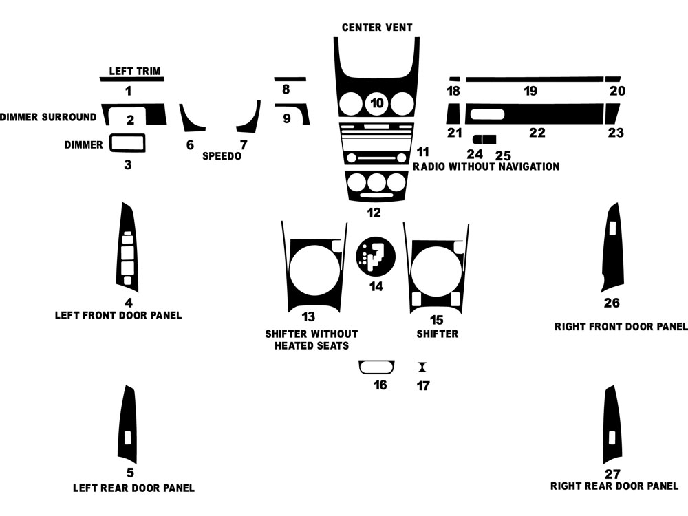 Mazda CX-7 2010-2012 Dash Kit Diagram