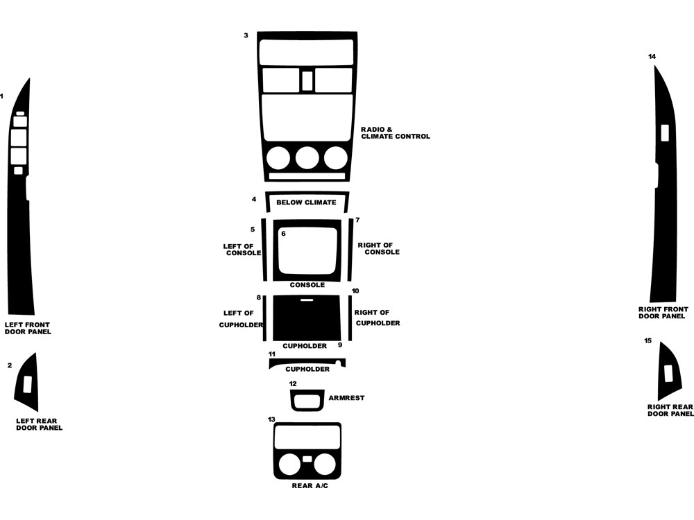 Mazda CX-9 2007-2009 Dash Kit Diagram