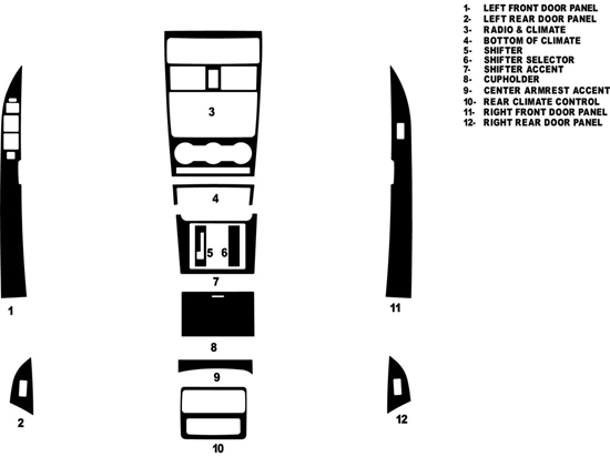 Mazda CX-9 2010-2015 Dash Kit Diagram