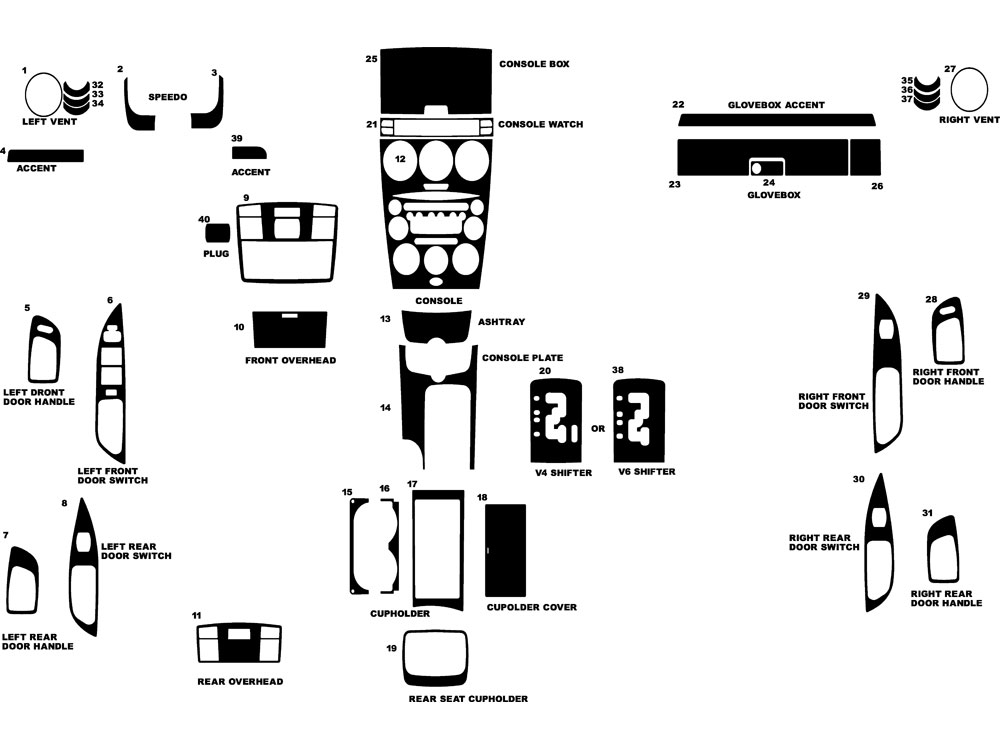 Mazda Mazda6 2003-2005 Dash Kit Diagram