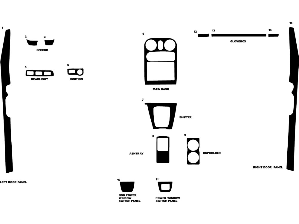 Mazda MX-5 Miata 1990-1993 Dash Kit Diagram