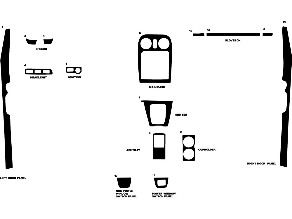 Mazda MX-5 Miata 1994-1997 Dash Kit Diagram