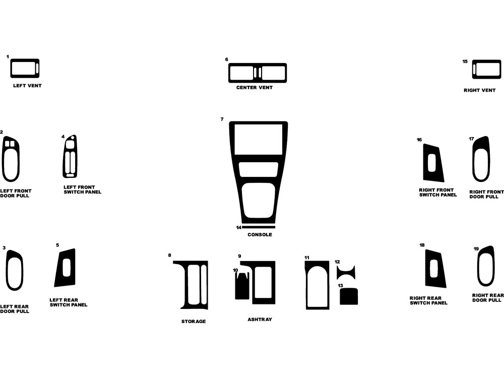 Mazda Millenia 1995-1999 Dash Kit Diagram