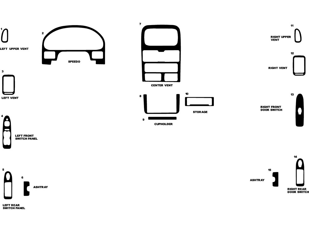 Mazda MPV 1996-1998 Dash Kit Diagram