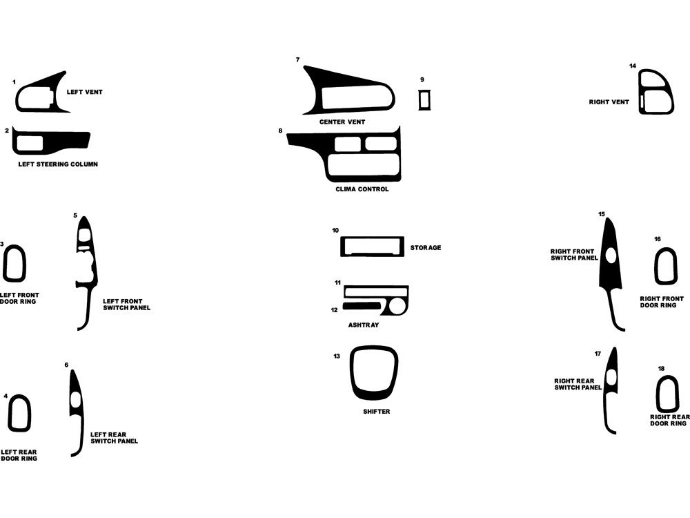 Mazda Protege 1995-1996 Dash Kit Diagram