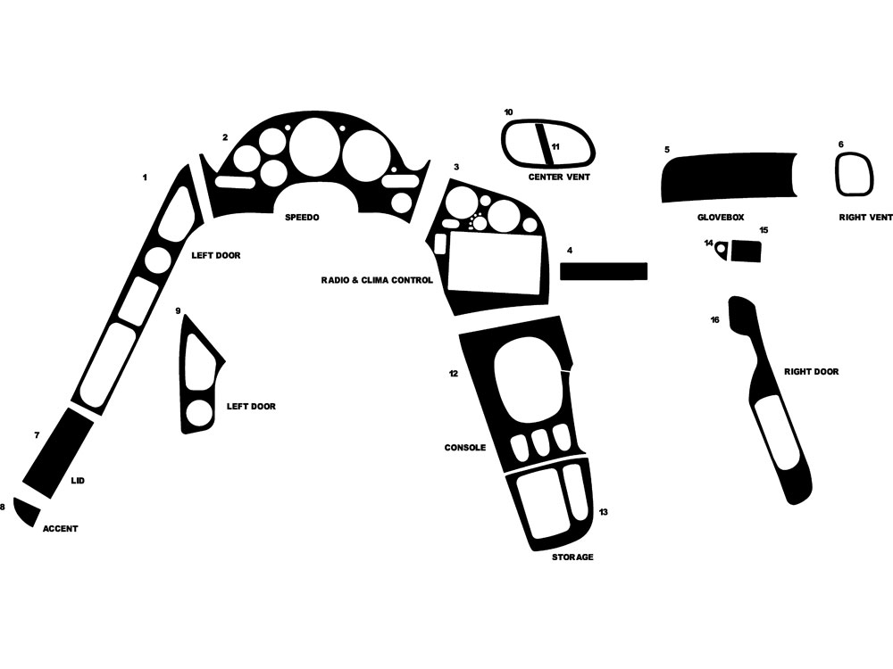 Mazda RX-7 1993-1996 Dash Kit Diagram