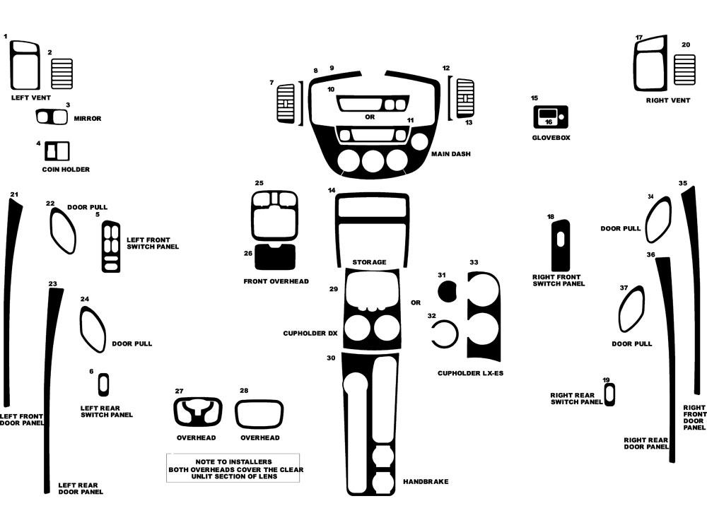 Mazda Tribute 2001-2004 Dash Kit Diagram