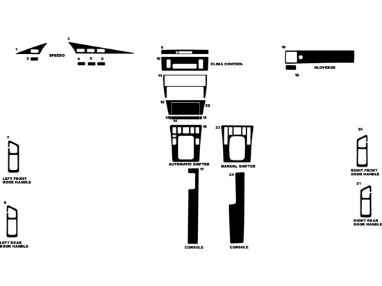 Mercedes-Benz 190-Class 1985-1992 Dash Kit Diagram