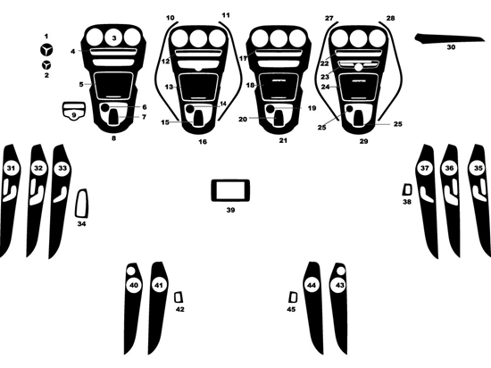 Mercedes-Benz C-Class 2015-2017 Dash Kit Diagram