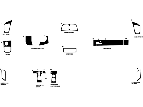 Mercedes-Benz CLK-Class 1998-2002 Dash Kit Diagram