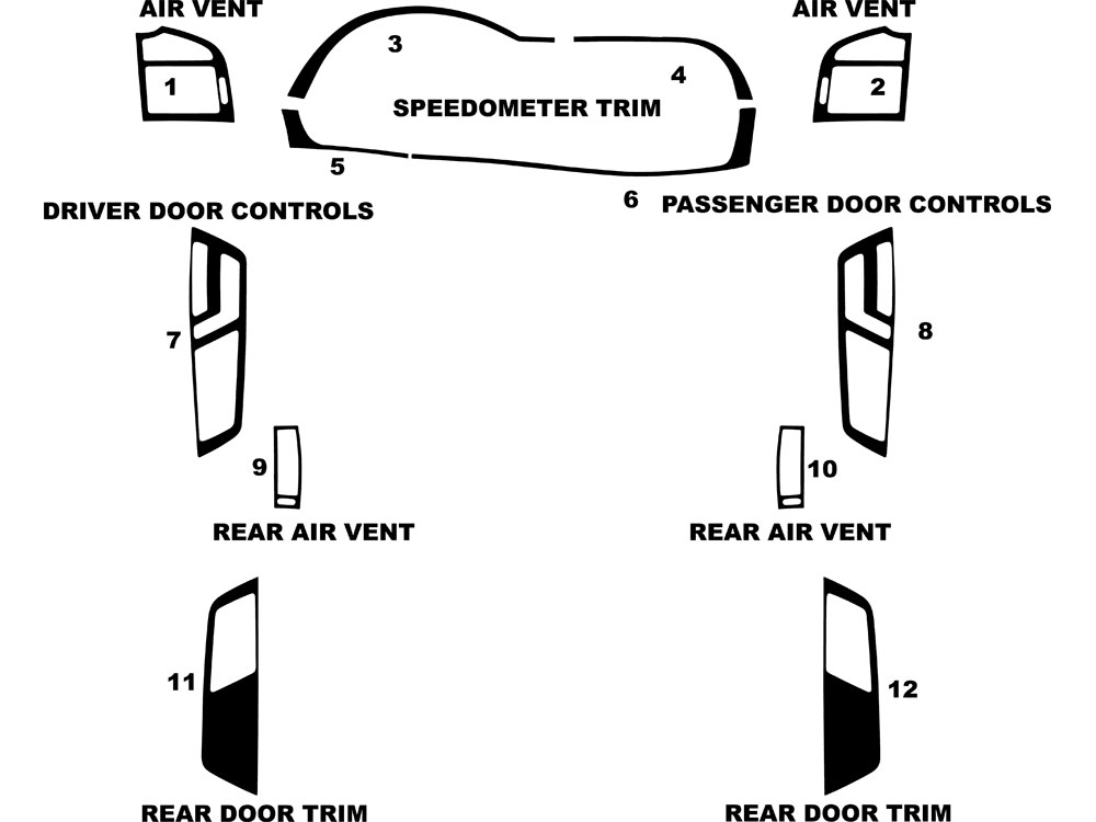 Mercedes-Benz S-Class 2007-2014 Dash Kit Diagram