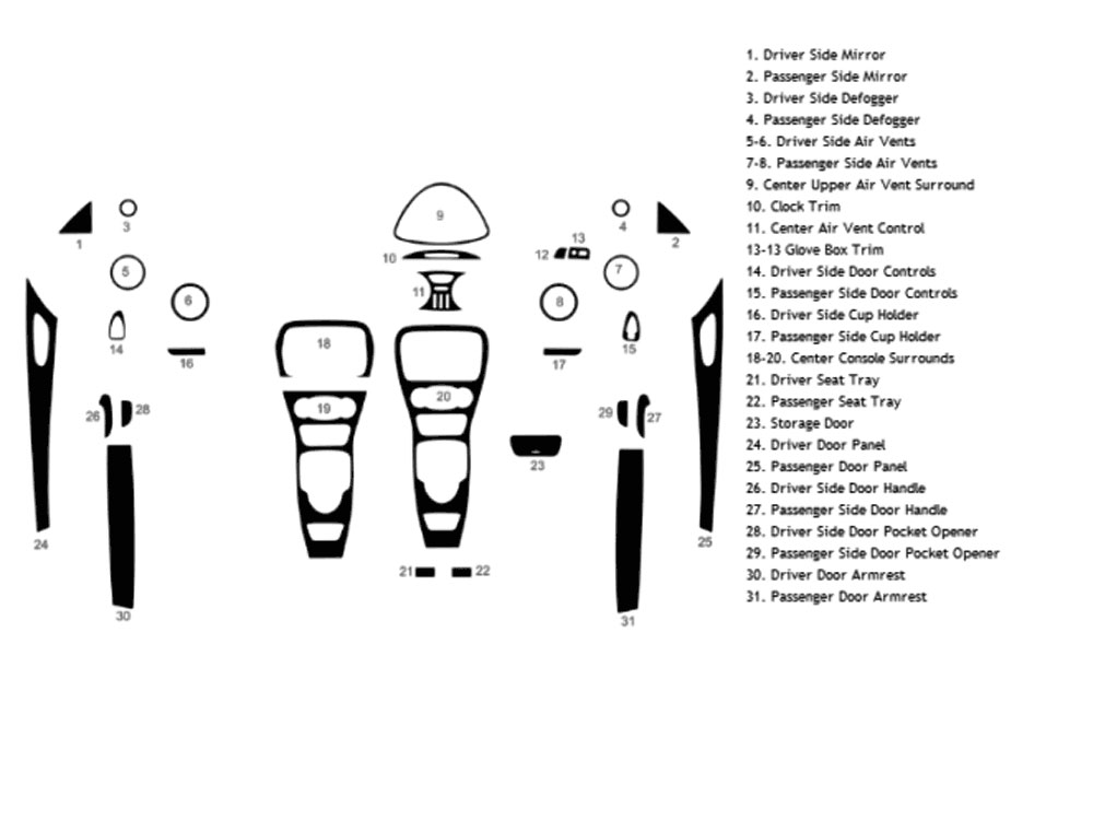 Mercedes-Benz SL-Class 2003-2005 Dash Kit Diagram