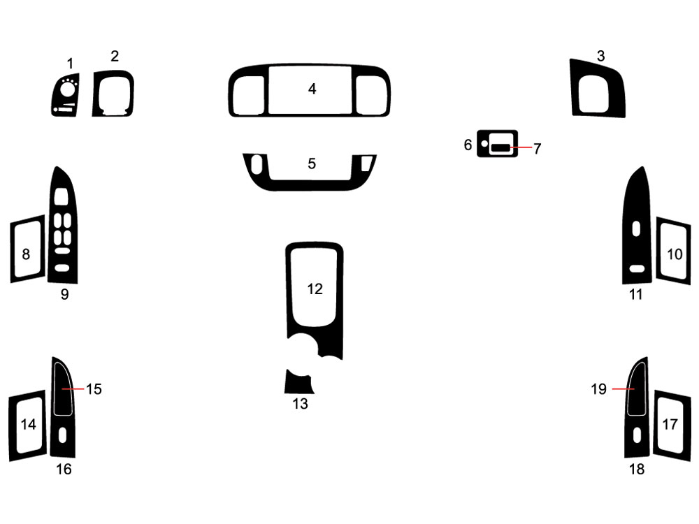 Mercury Marauder 2003-2004 Dash Kit Diagram