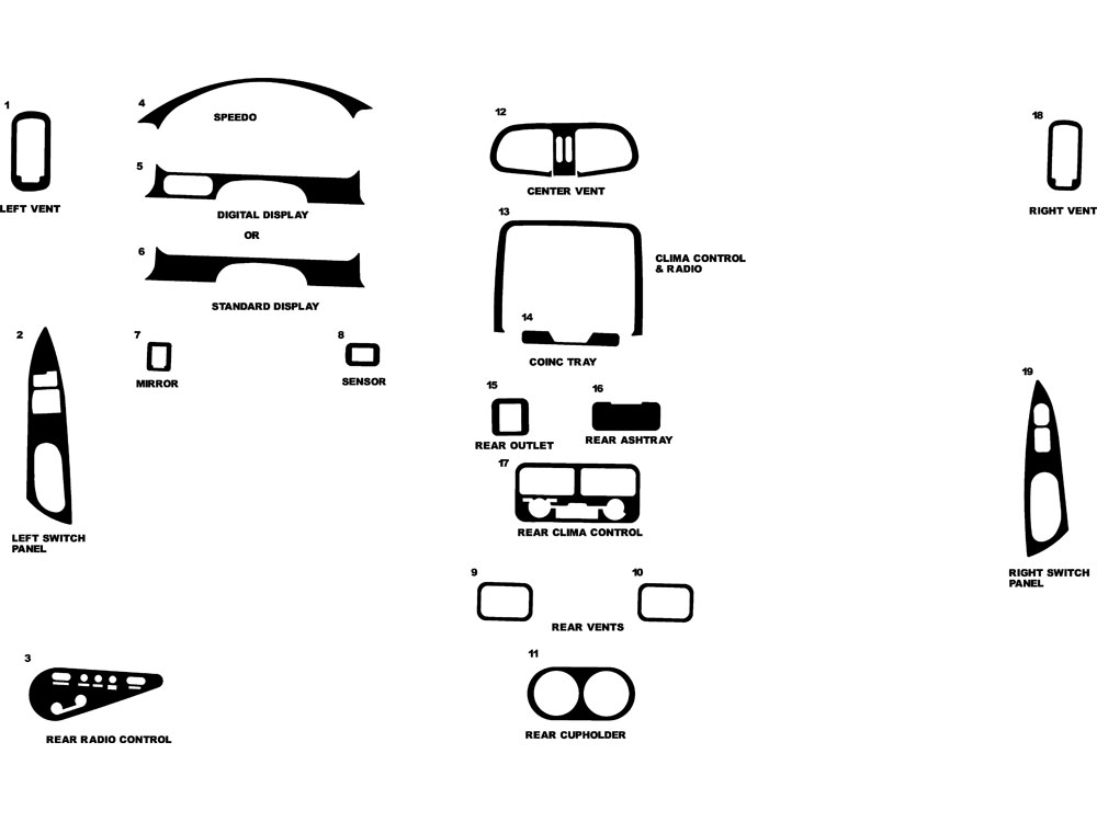 Nissan Quest 1996-1998 Dash Kit Diagram