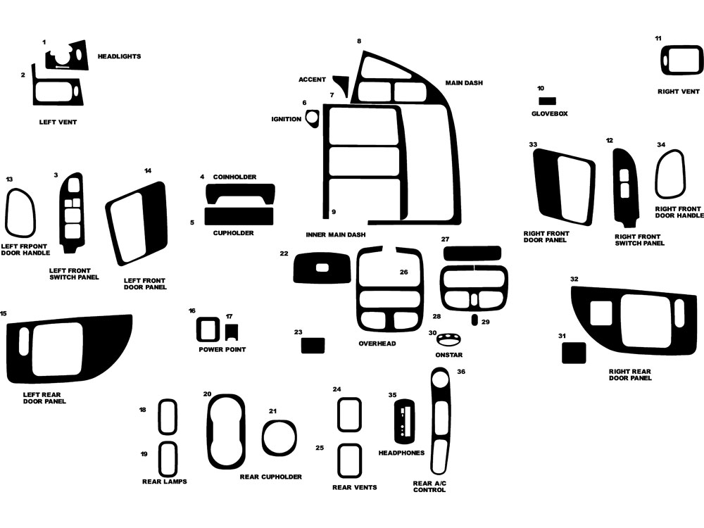 Nissan Quest 1999-2003 Dash Kit Diagram