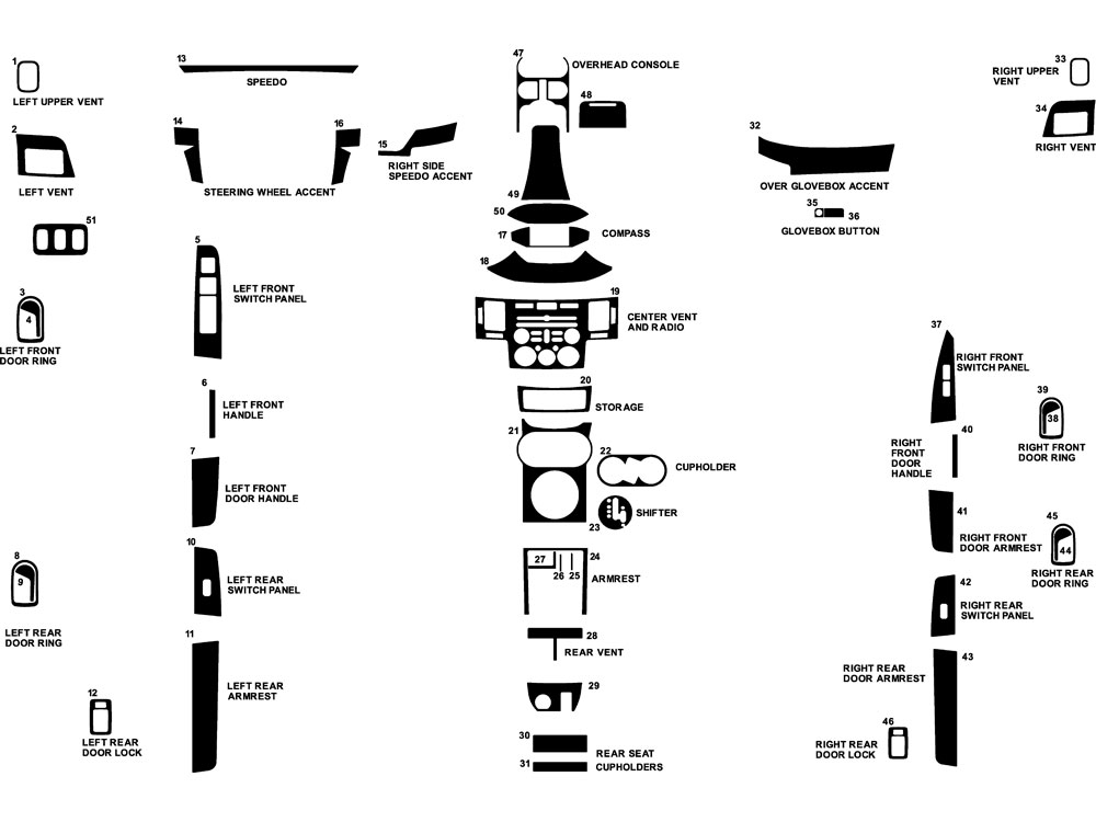 Mitsubishi Endeavor 2004-2006 Dash Kit Diagram