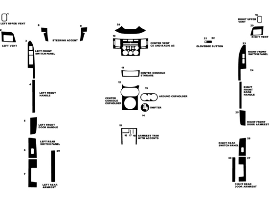 Mitsubishi Endeavor 2007-2011 Dash Kit Diagram