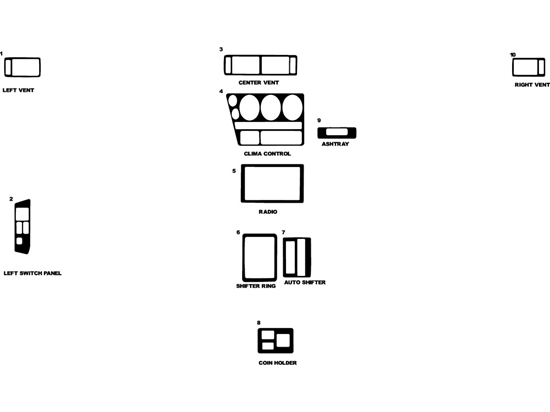 Mitsubishi Galant 1989-1993 Dash Kit Diagram