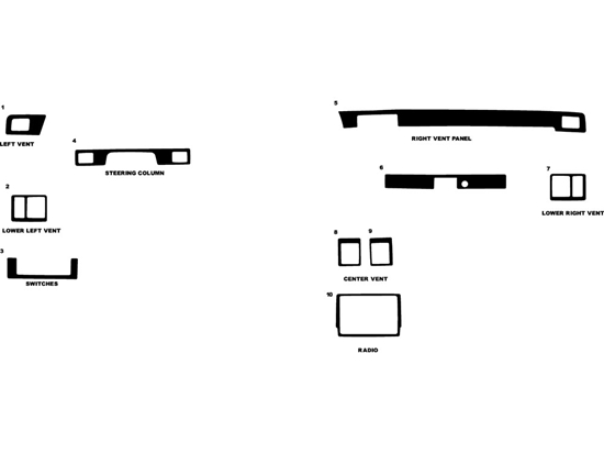 Mitsubishi Mighty Max 1987-1995 Dash Kit Diagram