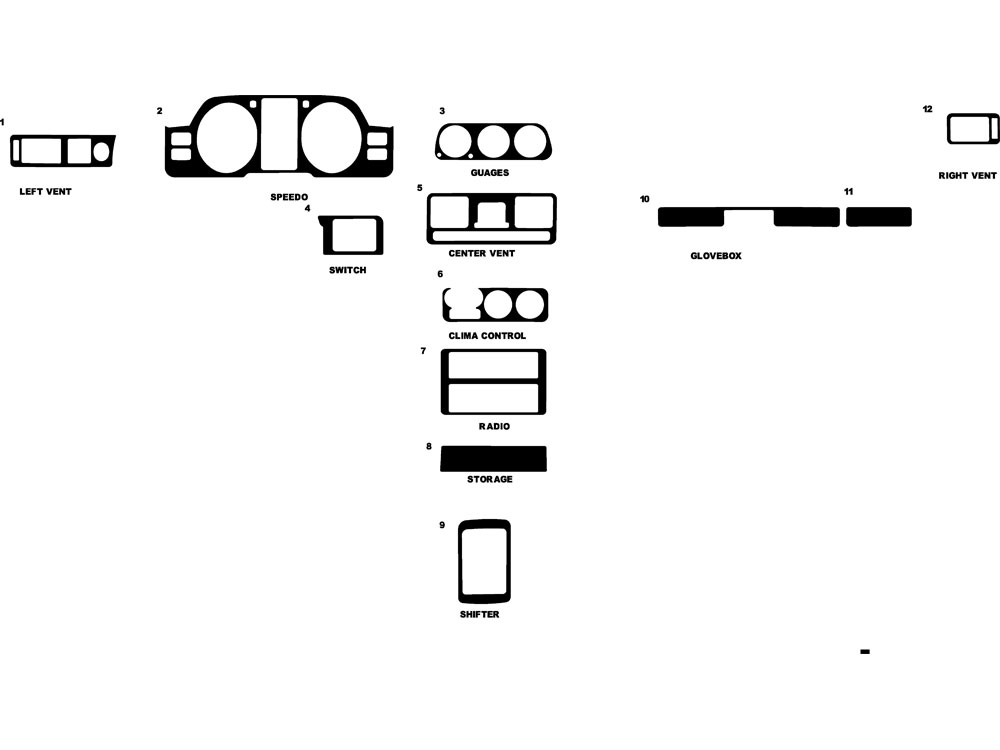 Mitsubishi Montero 1992-1995 Dash Kit Diagram