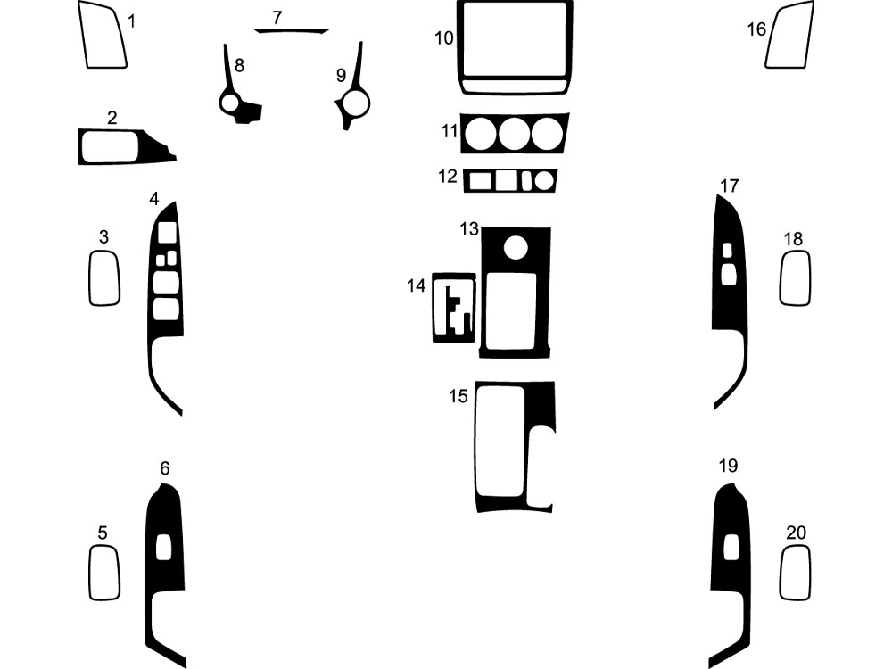 Mitsubishi Outlander Sport 2020-2022 Dash Kit Diagram