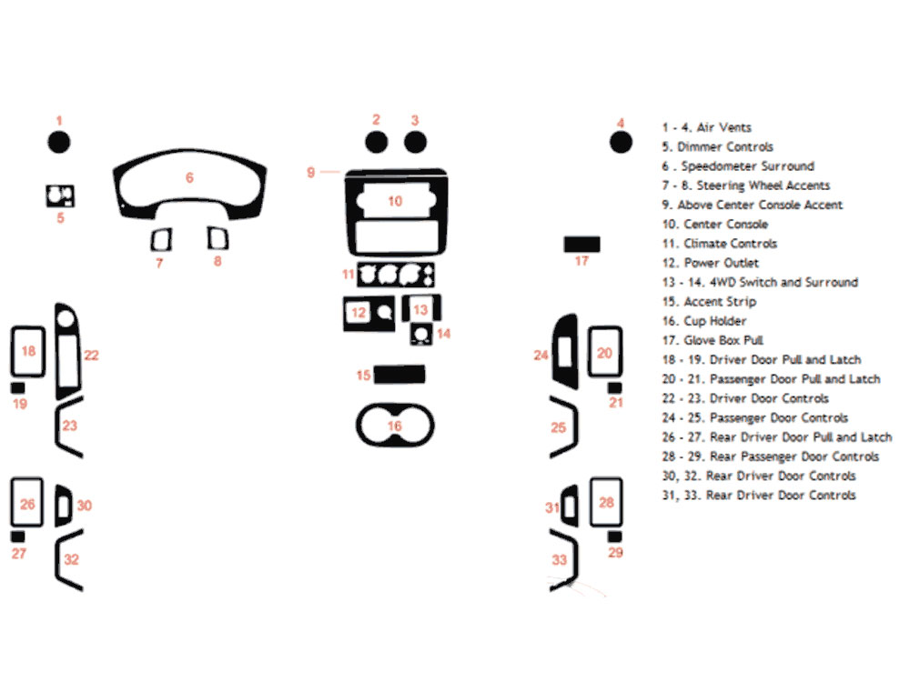 Mitsubishi Raider 2006-2007 Dash Kit Diagram