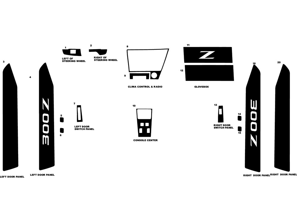 Nissan 300ZX 1984-1985 Dash Kit Diagram