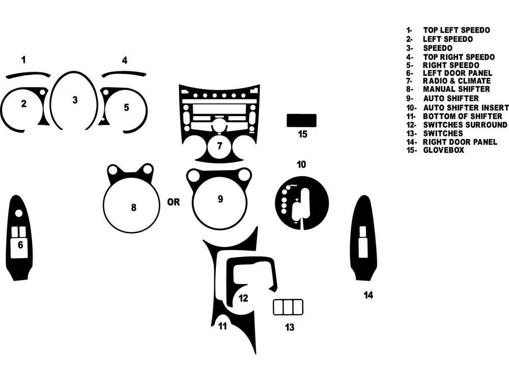 Nissan 370Z 2009-2020 Dash Kit Diagram