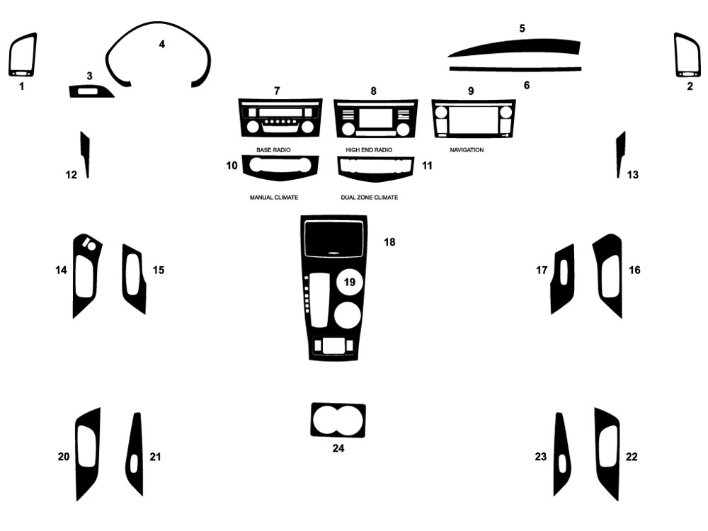 Nissan Altima 2016-2018 Dash Kit Diagram