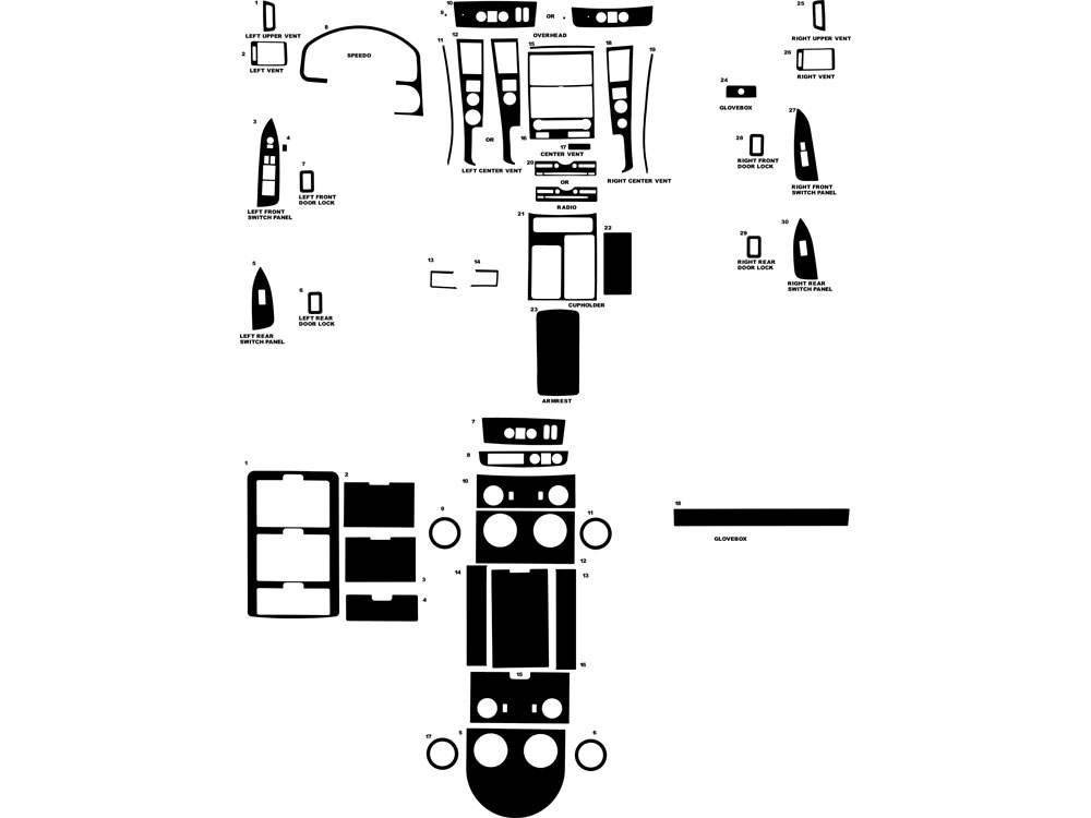 Nissan Armada 2008-2015 Dash Kit Diagram