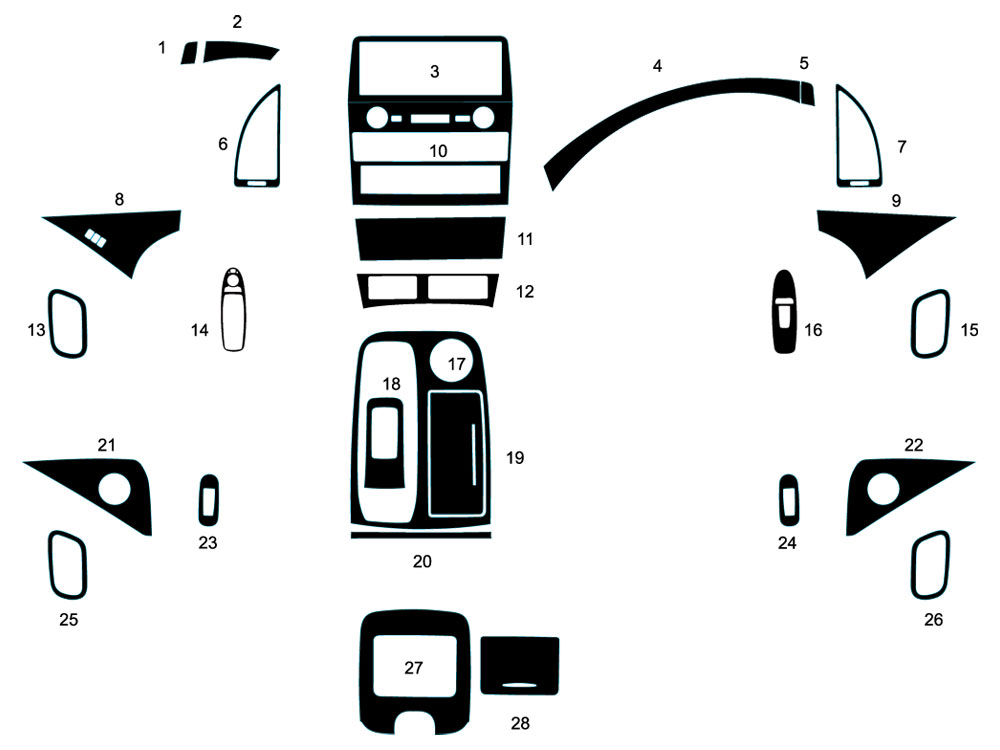 Nissan Armada 2021-2024 Dash Kit Diagram