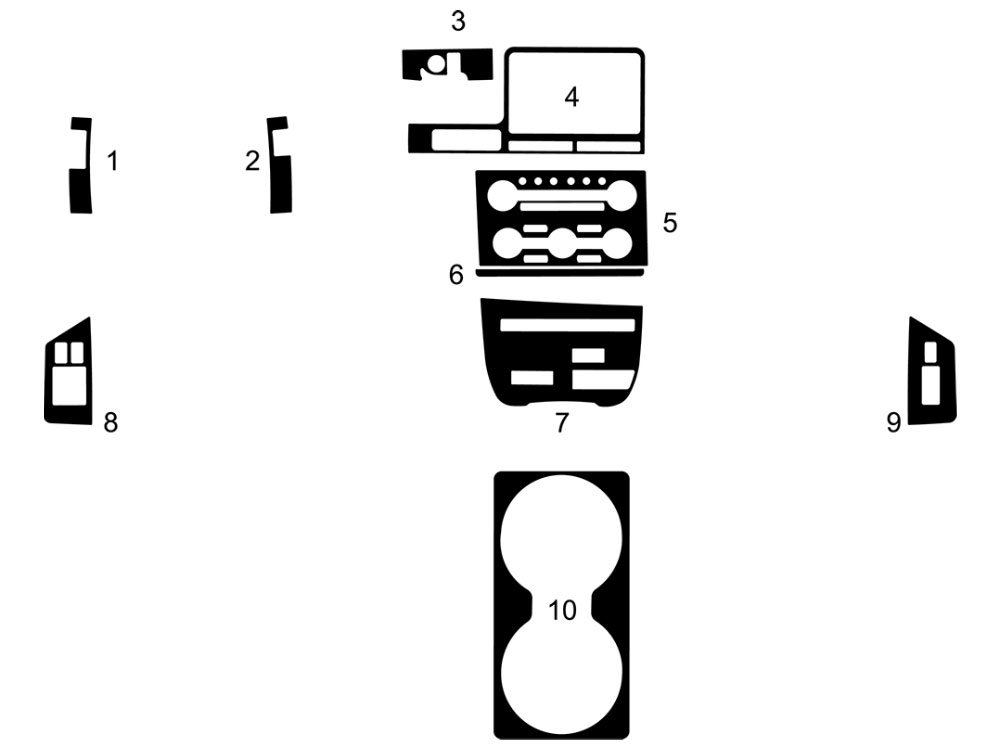 Nissan GT-R 2009-2016 Dash Kit Diagram