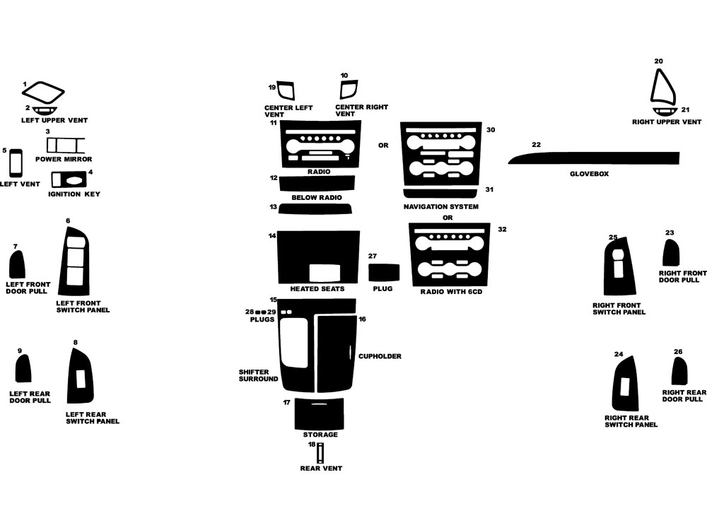 Nissan Maxima 2009-2014 Dash Kit Diagram