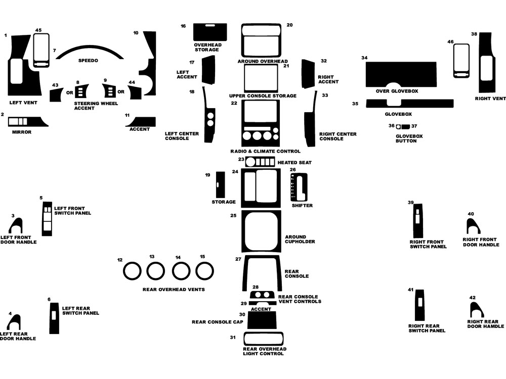 Nissan Pathfinder 2005-2007 Dash Kit Diagram