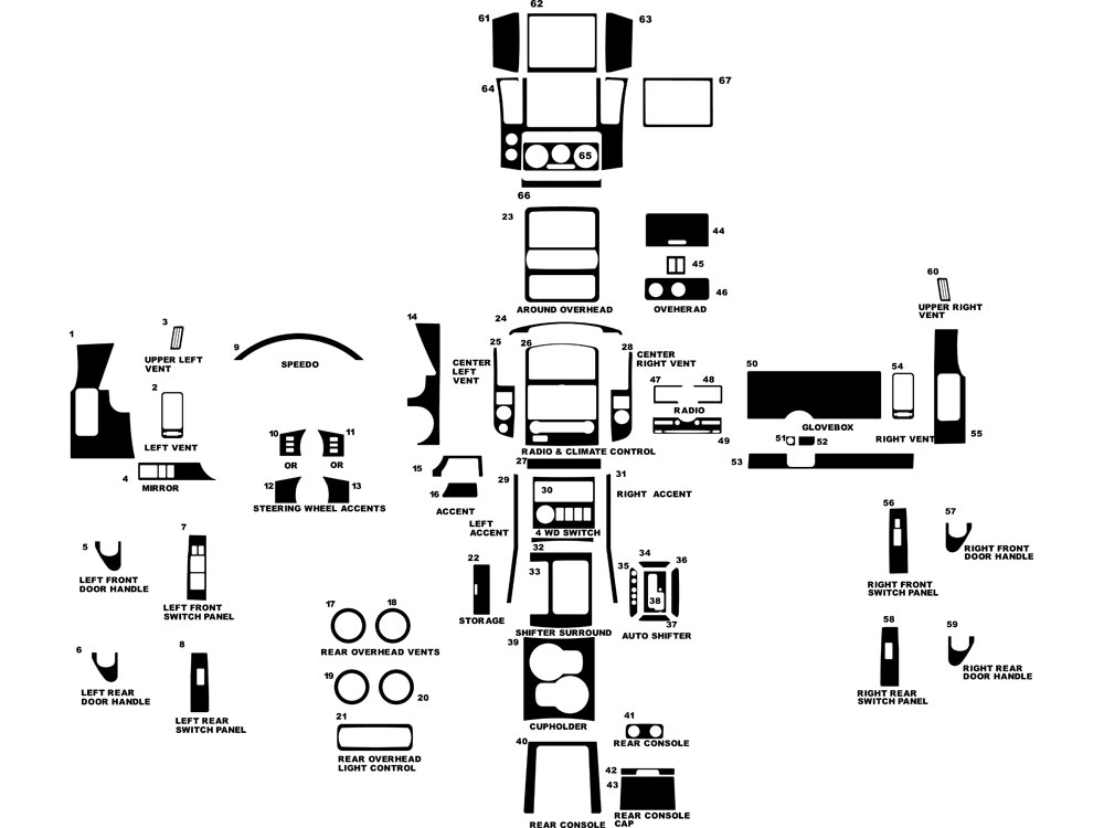 Nissan Pathfinder 2008-2012 Dash Kit Diagram