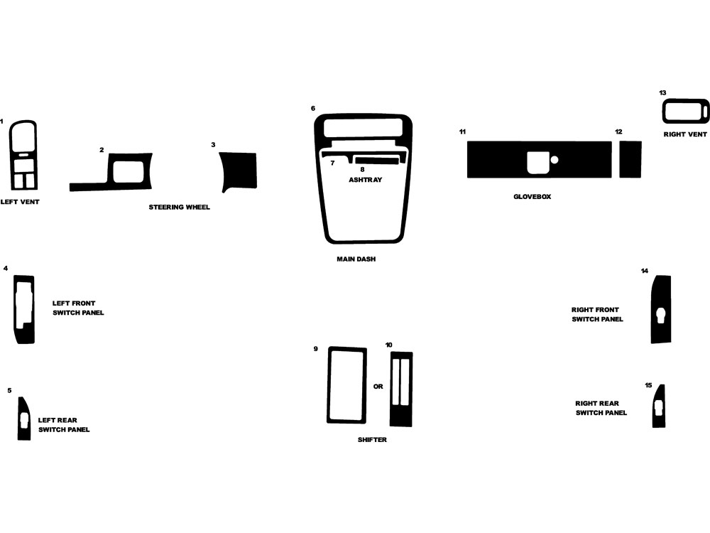 Nissan Pathfinder 1994-1995 Dash Kit Diagram