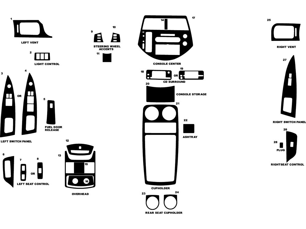 Nissan Quest 2007-2009 Dash Kit Diagram