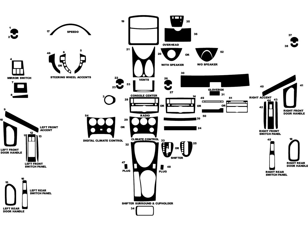 Nissan Rogue 2008-2010 Dash Kit Diagram