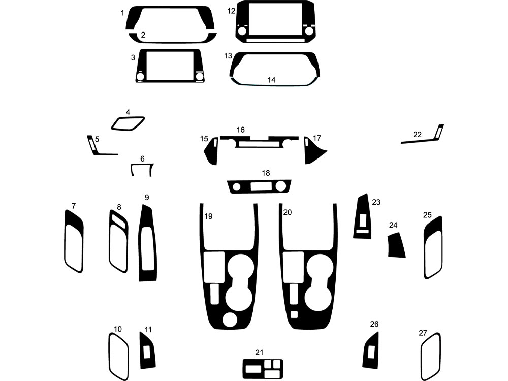 Nissan Rogue 2021-2024 Dash Kit Diagram