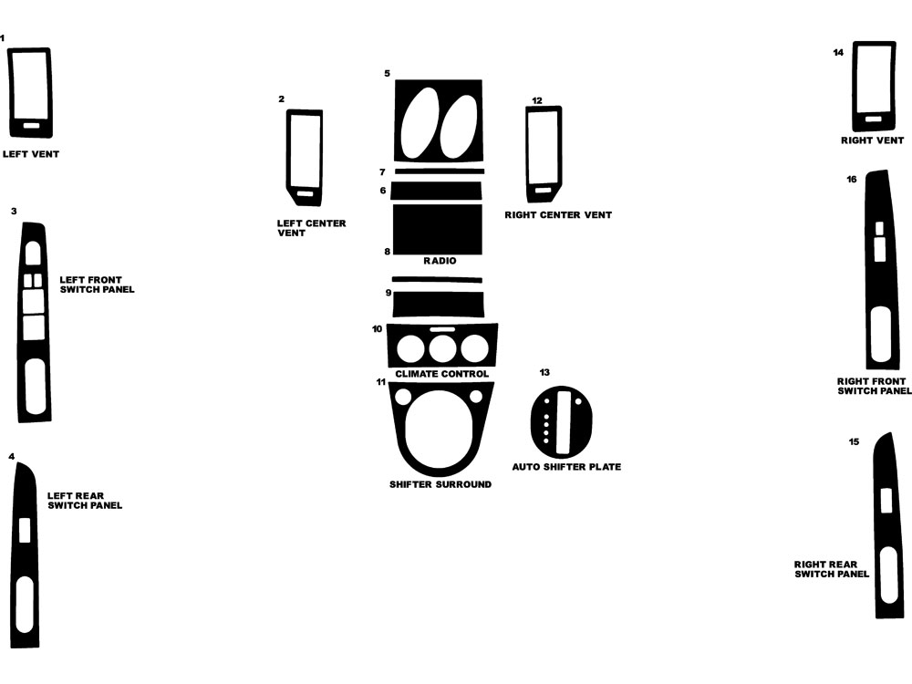 Nissan Sentra 2007-2012 Dash Kit Diagram