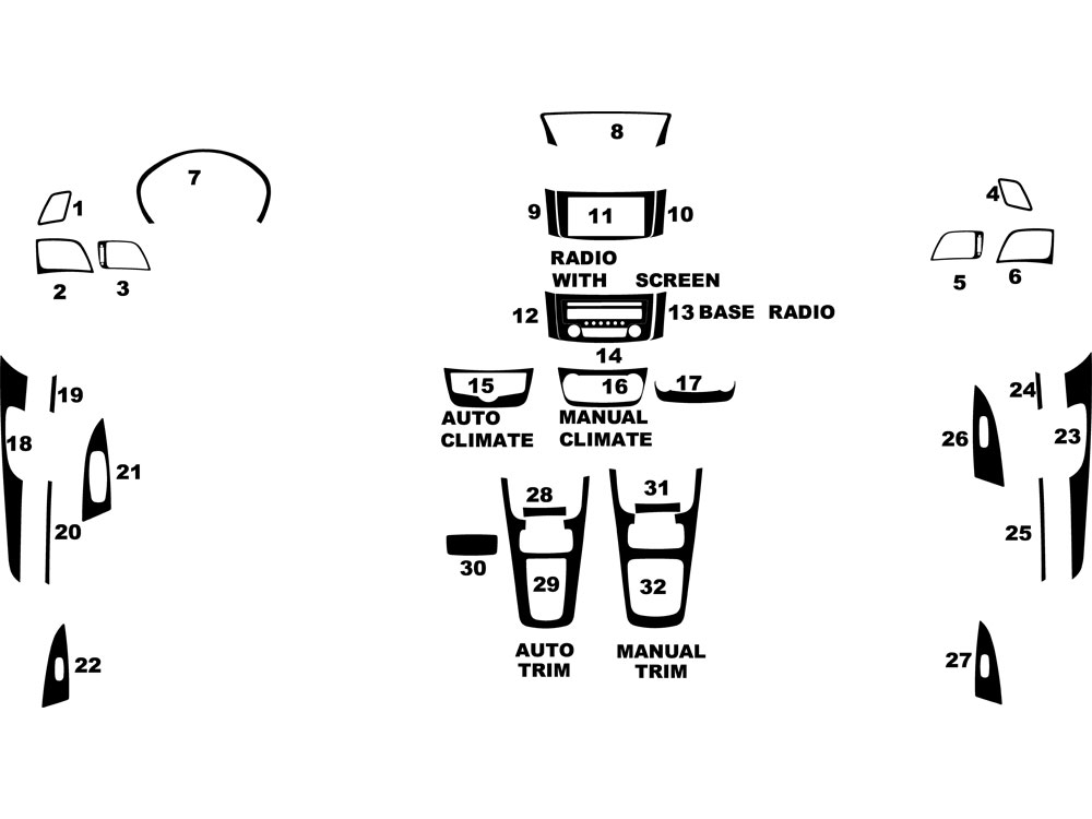 Nissan Sentra 2013-2019 Dash Kit Diagram