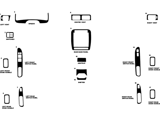 Nissan Sentra 1995-1999 Dash Kit Diagram