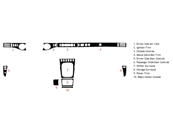 Porsche 944 1985-1991 Dash Kit Diagram