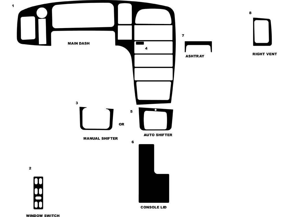 Saab 9000 1987-1991 Dash Kit Diagram