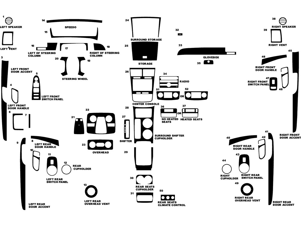 Saturn Outlook 2007-2009 Dash Kit Diagram