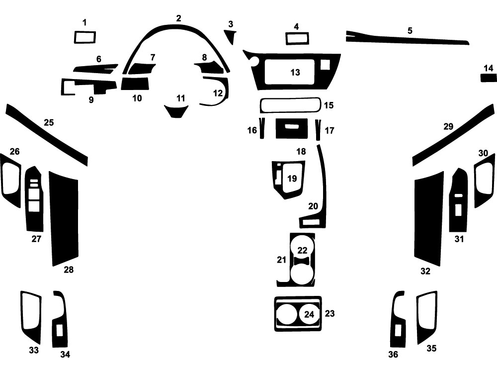 Toyota Corolla 2017-2018 (iM) Dash Kit Diagram