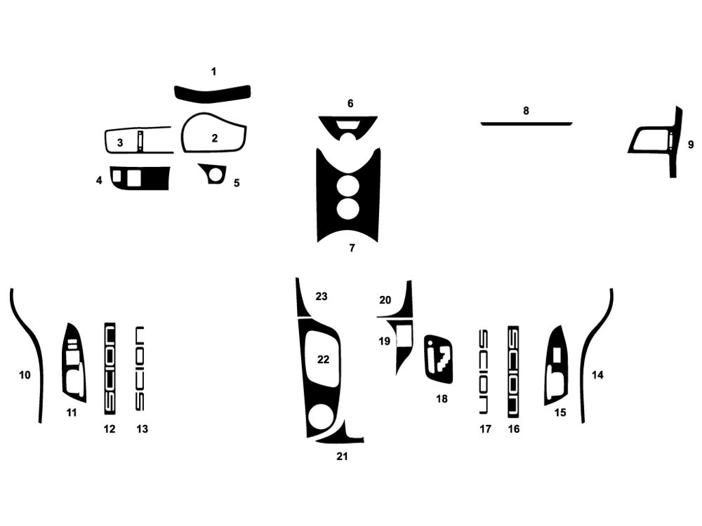 Scion iQ 2012-2015 Dash Kit Diagram