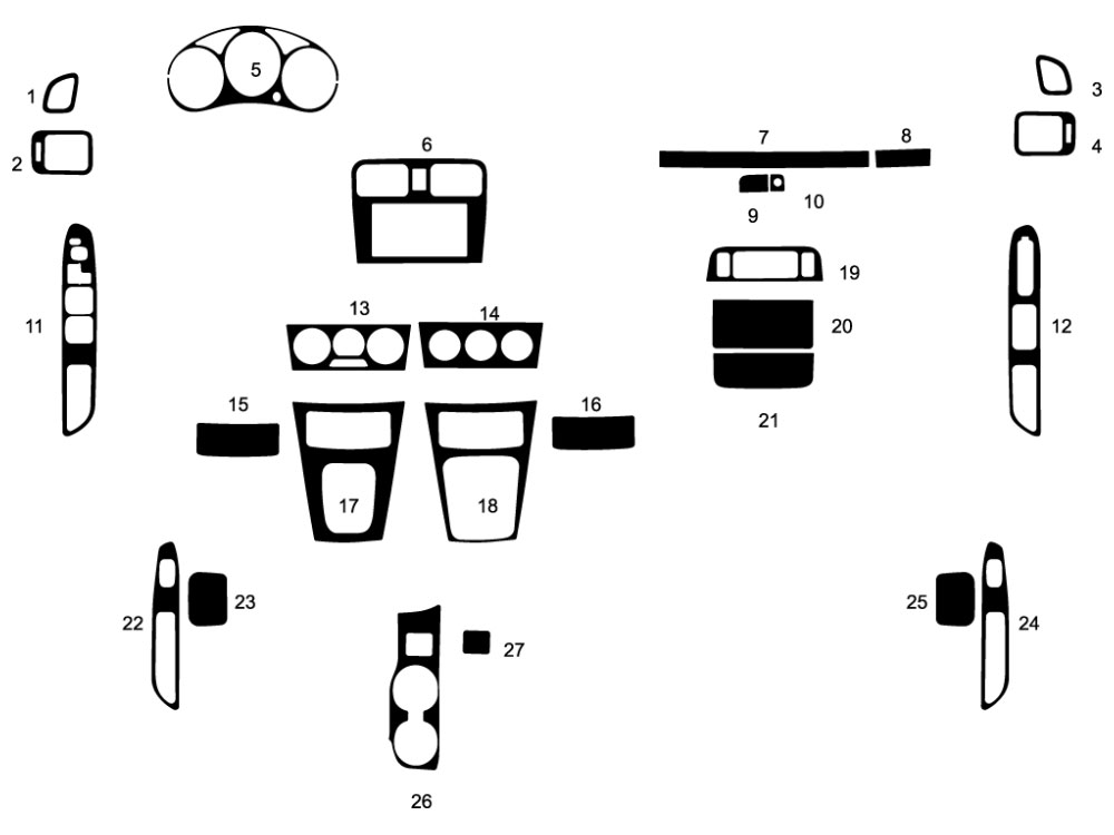 Subaru Forester 2005-2008 Dash Kit Diagram